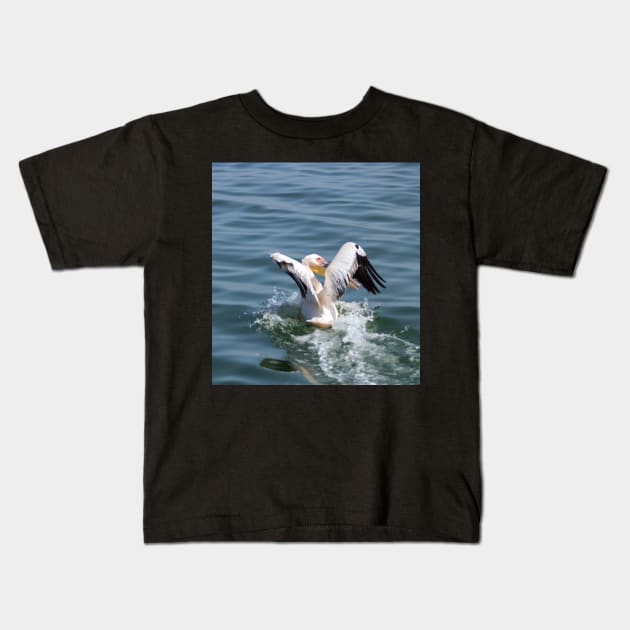 Great white pelican Kids T-Shirt by HazelWright